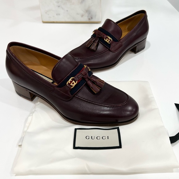 GUCCI Paride Tassel Web Loafers - Picture 2 of 14